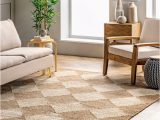 Natural area Rugs Made In Usa Natural Jute Checkerboard area Rug