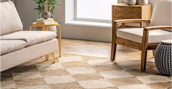 Natural area Rugs Made In Usa Natural Jute Checkerboard area Rug