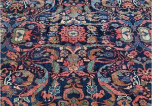 Navy and Blush area Rug Persian Rug Room Size Rug Vintage Rug Antique Rug Navy and