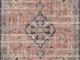 Navy and Coral area Rug Graham Gra 06 Coral Navy area Rug Magnolia Home by Joanna Gaines
