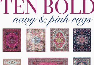 Navy and Pink area Rug 10 Bold Pink and Navy Rugs for Home Decor