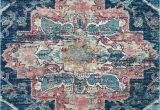Navy and Pink area Rug Nourison Fusion Fss13 Navy Pink area Rug