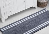 Navy and White Bath Rug Vcny Home Stripe Noodle 24 In 2020
