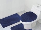 Navy Bath Rug Set 3 Piece Bathroom Set Navy Blue Rug Contour Mat Lid Cover