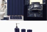 Navy Bathroom Rug Set Buy 22 Piece Bath Accessory Set Navy Blue Flower Bathroom