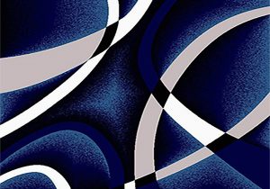 Navy Blue Abstract Rug Ivy Bronx Mccampbell Abstract Navy Blue White Gray area Rug