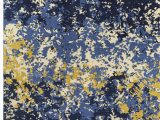 Navy Blue Abstract Rug Luper Abstract Navy Yellow area Rug