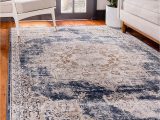 Navy Blue and Beige area Rugs Unique Loom Chateau Distressed Vintage Traditional Textured area Rug 4 0 X 6 0 Beige Navy Blue