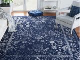 Navy Blue and Ivory area Rug Aira oriental Navy/ivory area Rug