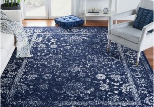 Navy Blue and Ivory area Rug Aira oriental Navy/ivory area Rug
