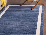 Navy Blue and Ivory area Rug Unique Loom Del Mar Collection area Rug-transitional Inspired with Modern Contemporary Design, Rectangular 3′ 3″ X 5′ 3″, Navy Blue/ivory