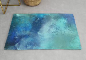 Navy Blue and Teal Rug Abstract Navy Blue Teal Turquoise Watercolor Pattern Rug