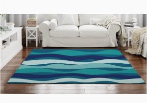 Navy Blue and Teal Rug Abstract Stripes Rug Waves area Rugs Navy and Teal area – Etsy.de