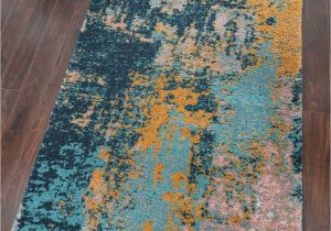 Navy Blue and Teal Rug Moroccan Navy Blue Abstract Super soft Fluffy Shaggy area Rug Teal Ochre Yellow Paint Splash Stroke Artistic Carpet Mat Louge Living Room Bedroom …