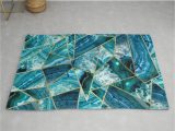 Navy Blue and Turquoise Rug Turquoise Navy Blue Agate Black Gold Geometric Triangles Rug by …