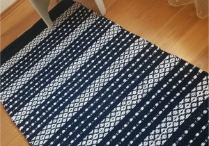 Navy Blue and White Striped Rug Scandinavian Striped Rug Navy Blue and White Floor Runner