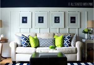 Navy Blue and White Striped Rug the Fence It All Started with Paint