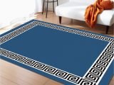 Navy Blue area Rug 4×6 Large Indoor Runner Rug 4′ X 6′, Navy Blue Non-skid Accent area Carpet, Black Modern Geometric Abstract Art Aesthetics Washable area Rug for Kitchen, …