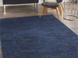 Navy Blue area Rugs Contemporary Noursion Essentials solid Contemporary Midnight Blue 5′ X 7′ area Rug, (5′ X 7′)