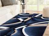 Navy Blue area Rugs Contemporary Persian area Rugs 2305 Modern Abstract area Rug Carpet, Navy / 5 X 7,2305 Navy 5×7