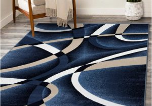 Navy Blue area Rugs Contemporary Persian area Rugs Navy Modern Abstract area Rug 5×7