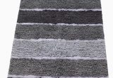 Navy Blue Bathroom Rug Runner Chardin Home Cordural Stripe Bath Rug Runner with Skid Resistant Latex Spray Underneath Gray Charcoal 24" W X 60 L