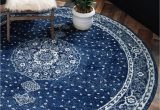 Navy Blue Circle Rug Dover Navy Blue Vintage 8 Ft Round area Rug In 2020