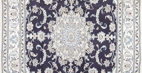 Navy Blue Floral area Rug Navy Blue Floral Nain Persian area Rug 6×8