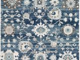 Navy Blue Floral area Rug Tiwari Home 9 X 12 3 Floral Navy Blue and Gray Rectangular