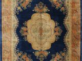 Navy Blue Floral Rug Navy Blue Floral Art Deco Chinese oriental Hand Knotted 9×12