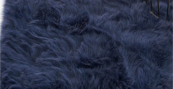 Navy Blue Fur area Rug Next Faux Sheepskin Rug Blue