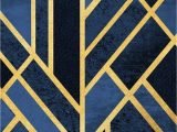 Navy Blue Gold Rug Cmwardrobe Rugs Modern Carpet Traditional for Living Room Bedroom Traditional Geometric Art Navy Blue Black Gold soft touch Non Slip Xxl Extra Large