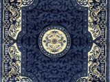 Navy Blue Large area Rug Traditional Persian oriental area Rug Dark Navy Blue Beige Carpet King Design 101 8 Feet X 10 Feet 6 Inch