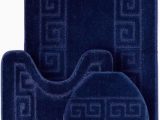 Navy Blue Memory Foam Bath Rug Wpm World Products Mart Bathroom Rugs Set 3 Piece Bath Pattern Rug 20×32 Large Contour Mats 20×20 with Lid Cover Navy