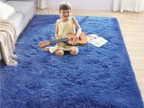 Navy Blue Shaggy Raggy Rug Comeet Navy Blue Shag Rug for Living Room soft Fluffy Bedroom Rug, Shaggy Fuzzy Carpet Plush Kids Room area Rug, Thick Comfy Furry Rug for Nursuey, …