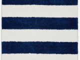 Navy Blue Striped area Rug Chicago Striped Handmade Shag White Navy Blue area Rug