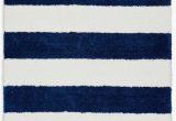 Navy Blue White Rug Chicago Striped Handmade Shag White Navy Blue area Rug