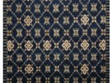 Navy Blue Wool Rug One Of A Kind Springview Hand Knotted Art Deco Navy Blue Beige 7 X 9 Wool area Rug