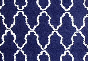 Navy Blue Woven Rug Superior Hand Woven and soft Shag Rug Trellis Collection Navy Blue White 8 Ft by 10 Ft 8 X 10