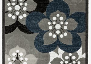 Navy Gray and White area Rug Newport Collection Gray White Navy Blue Floral Modern area Rug