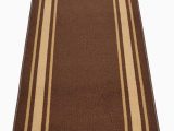 Non Latex Backed area Rugs Custom Size solid Border Roll Runner 32 In Wide X Your Length Choice Slip Resistant Rubber Back area Rugs and Runners Brown with Beige Border 12 Ft X