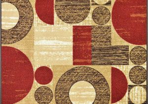 Non Skid area Rugs 5×7 Squares Rubber Backed Non Slip Non Skid Runner area Rugs Red Beige Brown 2 Ft
