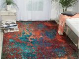 Nourison Celestial Abstract Colorful area Rug Nourison Celestial Abstract atlantic 5’3″ X 7’3″ area Rug, (5×7)