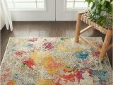 Nourison Celestial Abstract Colorful area Rug Nourison Celestial Colorful Modern Rug, Ivory/multicolor, 2’2″x3’9″
