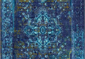 Nuloom Blue Overdyed Rug ashlina Printed Persian Overdyed Vintage Blue Rug