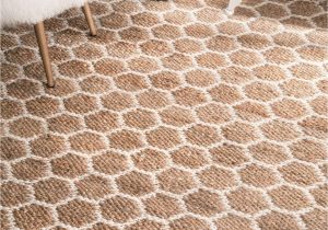 Nuloom Traditional Honeycomb area Rug Monterey Hand Woven Jute Reversible Honey B Natural Rug