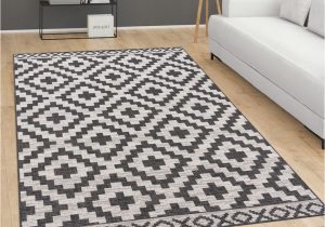 Obadiah Hand Tufted Wool Black area Rug Outdoor Teppich Wetterfest KÃ¼che Skandi Geometrisches Rauten Muster Schwarz, GrÃ¶sse:240×340 Cm