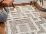 Off White area Rug 5×7 Well Woven Helga Beige Flat Weave Hi Low Pile Geometric Boxes area Rug 5×7 5 3" X 7 3"