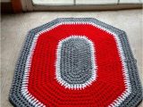 Ohio State Buckeyes area Rug Ohio State Buckeyes Crochet Rug Handmade Block O Throw Rug