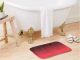 Ombre Stripe Bath Rug Black and Imperial Red Ombre